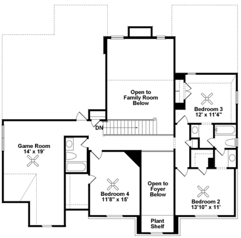 Floor Plan (Up) of home for sale in Houston (Kingwood)